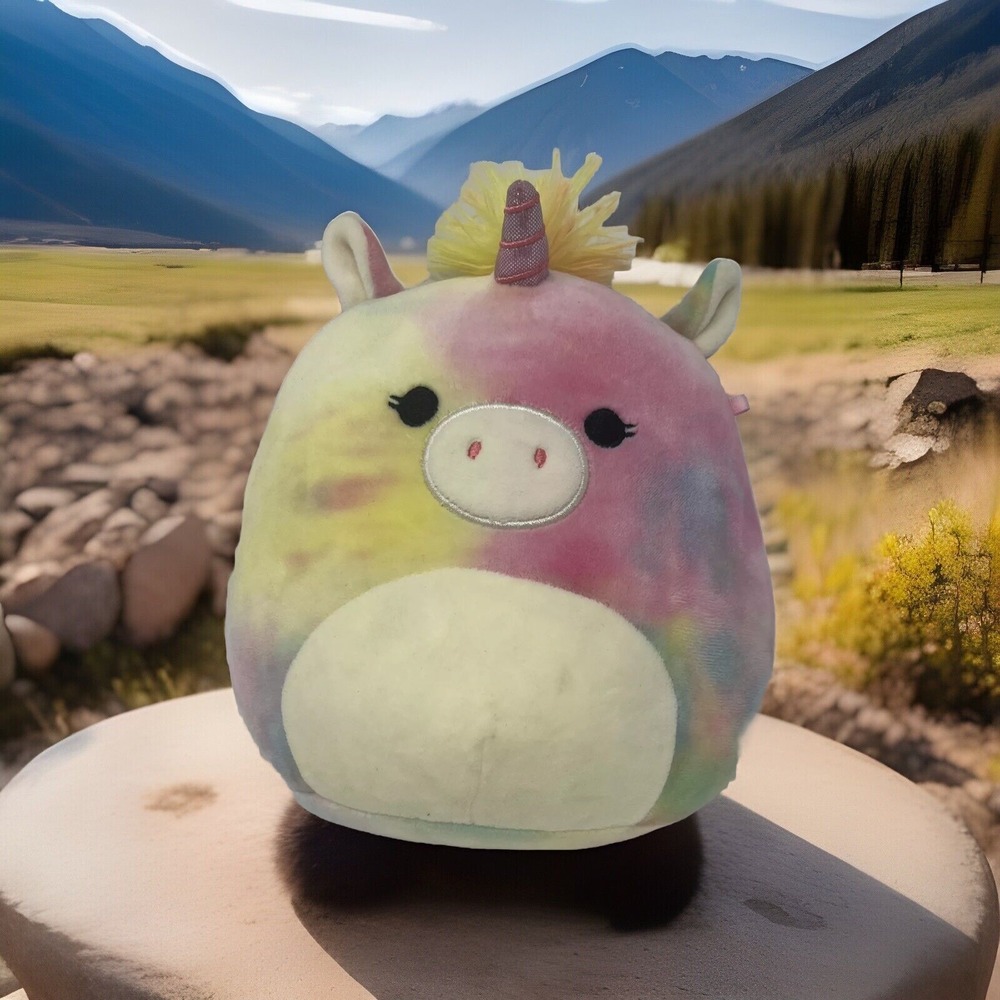 Squishmallows Plush Esmeralda KellyToy 8inch. Tie Dye Unicorn Stuffed Animal Toy